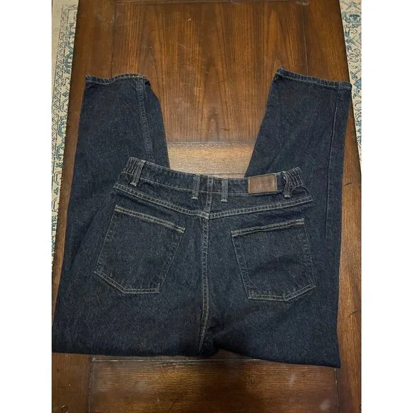 L.L.Bean Womens Jeans Dark Wash Straight Leg Comfort Waist High Rise Classic 4 - Picture 5 of 8